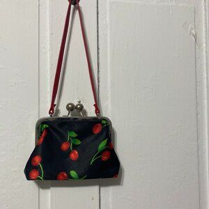 Vintage Cherry Print Mini Purse